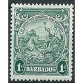Barbados 1943 SG249b 1d Blue-Green Mounted Mint...
