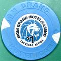 MGM Grand. $1 Casino Chip. Las Vegas, NV. Z13.