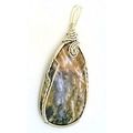 Tube Agate Nickel Silver Wire Wrap Gemstone Pen...