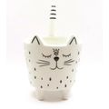 Cat Shaped Pot Plant Holder Ceramic 12 CM Home ...