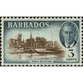 Barbados KGVI 1950 3c Reddish Brown & Blue Gree...