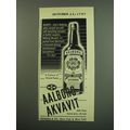 1949 Aalborg Akvavit Ad - Hearty.. that's Aalbo...