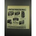 1955 Zeiss Camera Ad - Contina; Contaflex; Ikoflex; Super Ikonta; Contax