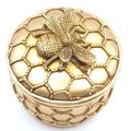 Bee Trinket Box with Hexagon Pattern 6.5 CM Gre...