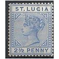 St Lucia 1891 SG46 2 1/2d Ultramarine Wmk Crown...