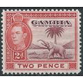 Gambia 1943 SG153a 2d Lake & Scarlet Mounted Mi...