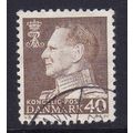 DENMARK 1961 KING FREDERICK IX 40ore BROWN SG438a