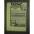 1907 Vose & Sons Piano Ad - We Challenge Compar...