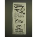 1944 Luden's Menthol Cough Drops Ad - Medicated...