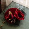 Bridal Birdcage Veil Flower Hat Royal Classic V...