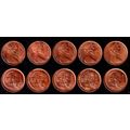 Australia 5 x One Cent Coins 1980 to 1984 Possu...