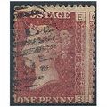 1858 SG43 1d Red Plate 196 Good/Fine Used "EB"
