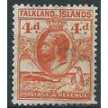 Falkland Islands 1929 SG120 4d Orange Fine Used...
