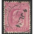 India 1902 8a Purple SG133 FU