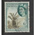SOUTHERN RHODSIA 1953 QUEEN ELIZABETH II 6d BAO...