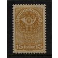 AUSTRIA 1919 POST HORN 15H BROWN SG 343a M MINT