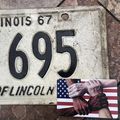 Illinois 1967 Vintage License Plate Single Rust...