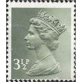 GB, Queen Elizabeth Machin, green grey 1971, 3½...