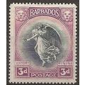 Barbados 1920 SG206 3d Black & Purple Mounted M...