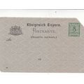 Bayern 5pfg Postal Stationary Postcard unused c...
