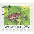 SINGAPORE 1985 INSECTS WATER BEETLE 25c USED