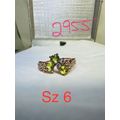 Ring Bomb Party Sz6 RBP Radiant Green Gems Rose...