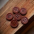 10mm To 20mm Red Brown wooden button Round 4-ho...