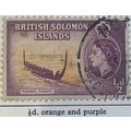 British Solomon Islands 1956 ½d Orange & Purple...