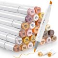 Ohuhu Alcohol Markers Skin Tone Brush Tip -Skin...