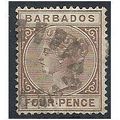 Barbados 1885 SG98 4d Pale Brown Wmk Crown CA F...