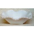 VINTAGE MILK GLASS ' BOWL / DISH ' RAISED DIAMO...