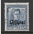 NEW ZEALAND 1938 GEORGE VI 3d BLUE OPT'D OFFICI...