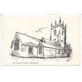 The Parish Church Shawbury Shropshire Sketch Postcard