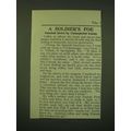 1902 Postum Food Coffee Ad - A soldier's foe kn...