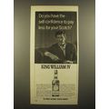 1967 King William IV Scotch Ad - Do You Have the Self-Confidence
