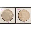 1922 Peace US Silver Dollar - 90% Silver Lot Of 2