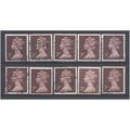 BULK STOCK.7p Purple-Brown x 10.Type Unchecked....