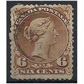 Canada 1868 SG59 6c Blackish-Brown to Chocolate...