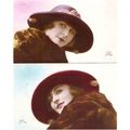 2 CARTES POSTALES - MODE - FEMME A CHAPEAU - RE...
