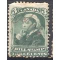 Canada c1890's - Victoria Bill Stamp - 3c green...