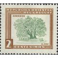 URUGUAY, Ombú tree, brown & green 1954, 2c