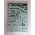 British Rail Twickenham-London BR 1987 Ticket
