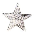 Star Jewelled Iron On Patch 6cm x 6cm Silver Cl...