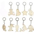 Wooden Keyring You Decorate Yourself Various Sh...