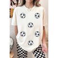 White Sequin Football Patched Graphic Game Day ...
