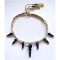 Necklace #003 waxed string & black glass beads ...