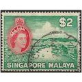 Singapore 1955 SG51 $2 Blue-Green & Scarlet Goo...