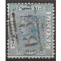Sierra Leone 1876 SG26 4d Blue Wmk Crown CA Goo...