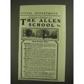 1903 The Allen School Ad - West Newton, Mass