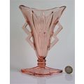 Stolzle Art Deco Pink Glass Vase.